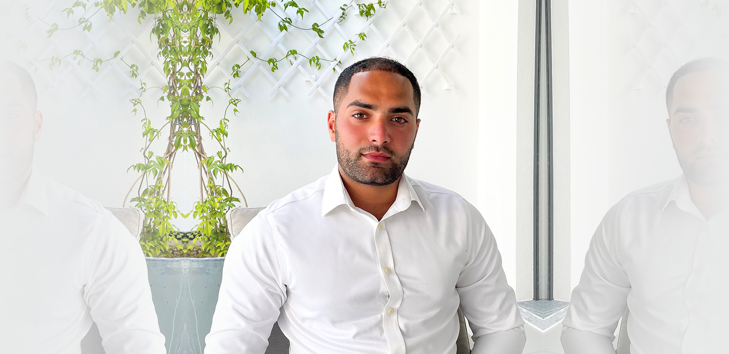 portrait photograph of Ramzi with mirrored edges